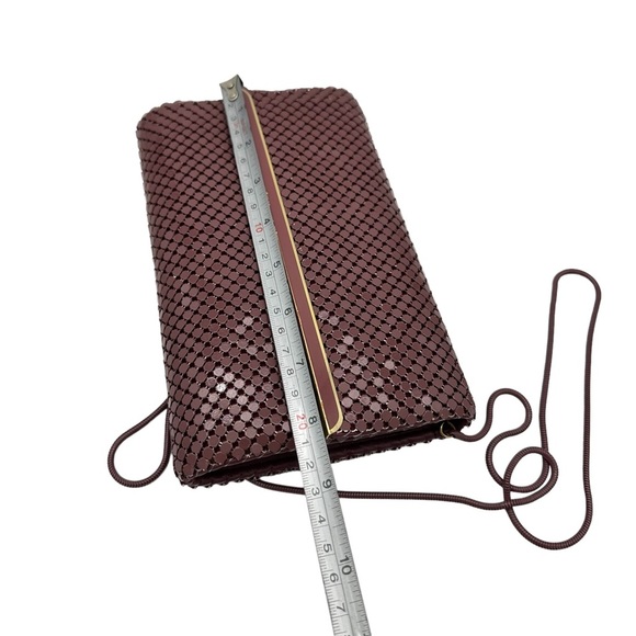 Vintage Beautiful Burgundy Metal Mesh Evening Clutch | Hand Bag - Picture 9 of 9